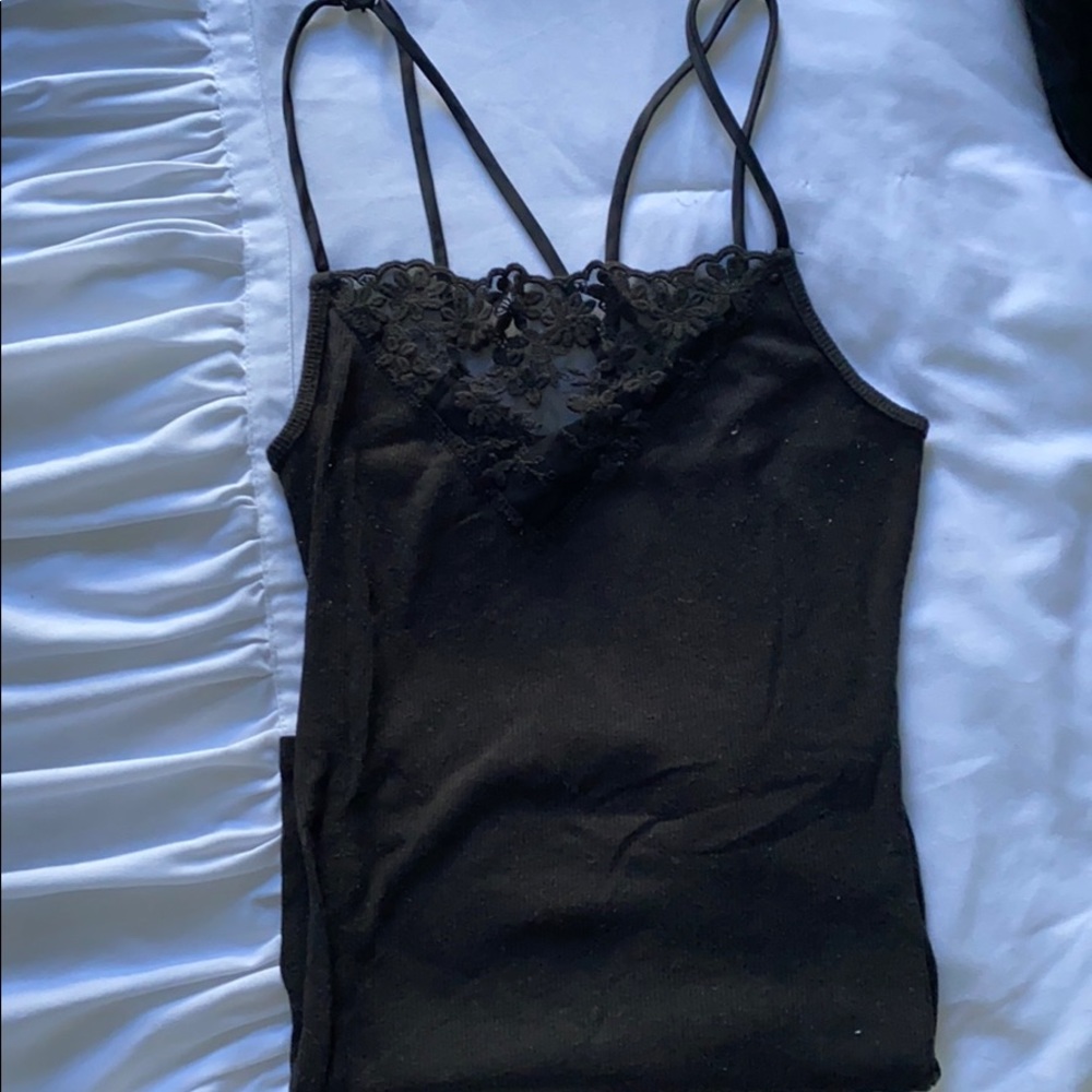 black lace tank top